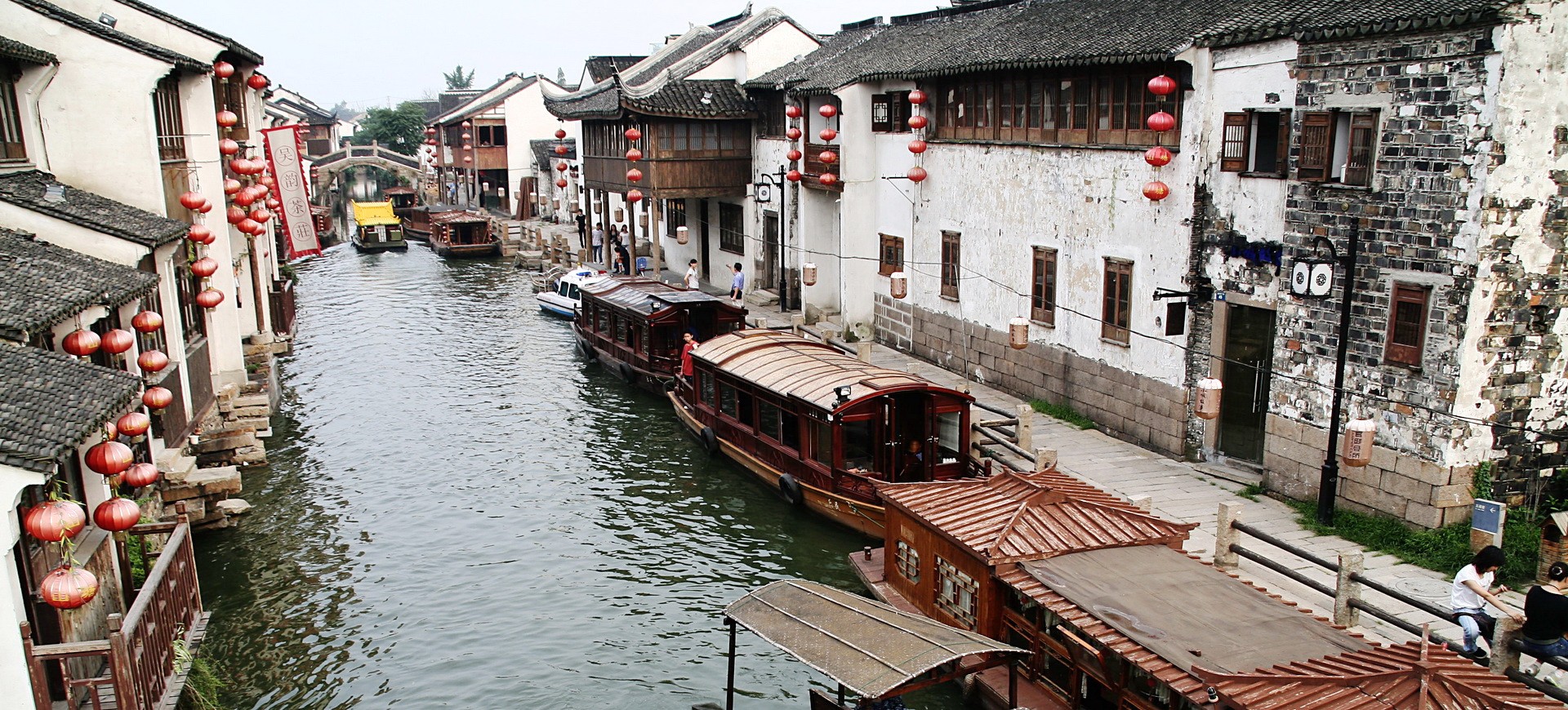 Canal et Maisons à Suzhou en Chine